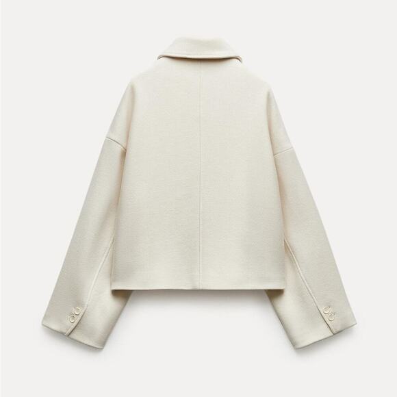 Zara MANTECO Short Wool Coat Size Medium - Picture 12 of 14